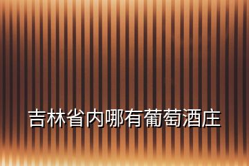 吉林省內(nèi)哪有葡萄酒莊