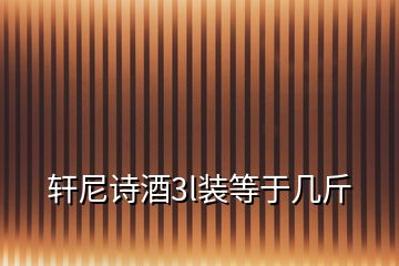軒尼詩酒3l裝等于幾斤