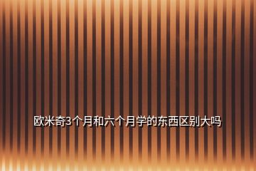 歐米奇3個(gè)月和六個(gè)月學(xué)的東西區(qū)別大嗎