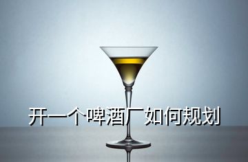 開(kāi)一個(gè)啤酒廠(chǎng)如何規(guī)劃