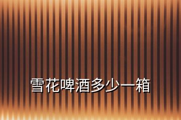 雪花啤酒多少一箱