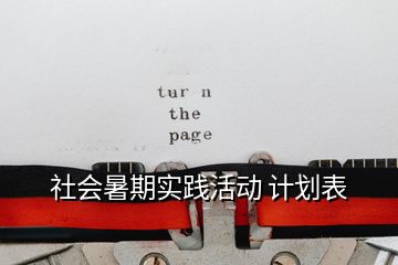 社會暑期實(shí)踐活動 計劃表