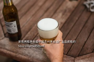 家有兩瓶茅臺(tái)是中國貴州茅臺(tái)酒廠出品瓷瓶的53vv106proof500ml