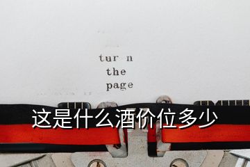 這是什么酒價位多少