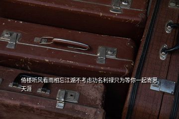倚樓聽(tīng)風(fēng)看雨相忘江湖不考慮功名利祿只為等你一起寄思天涯