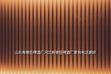 山東有哪些啤酒廠河北有哪些啤酒廠家有電話更好